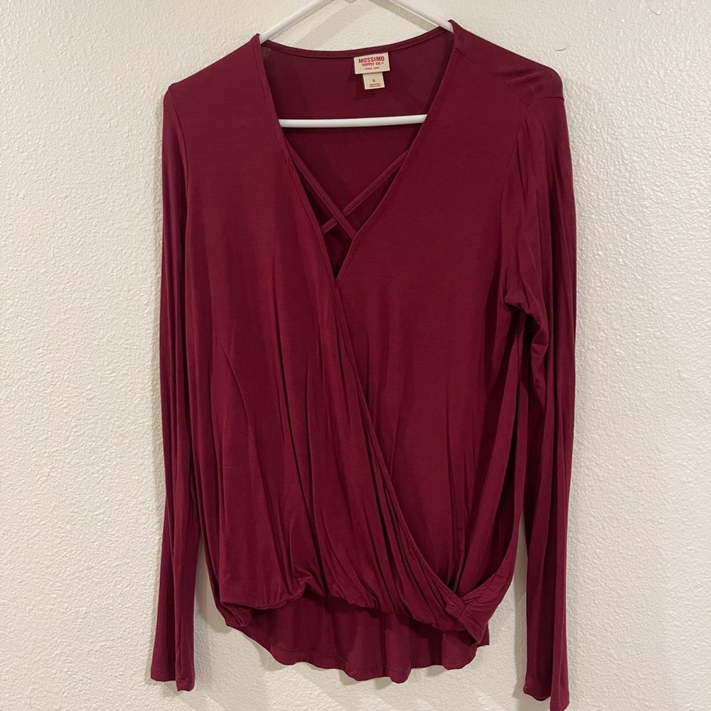 Mossimo Burgundy Long Sleeve - Small